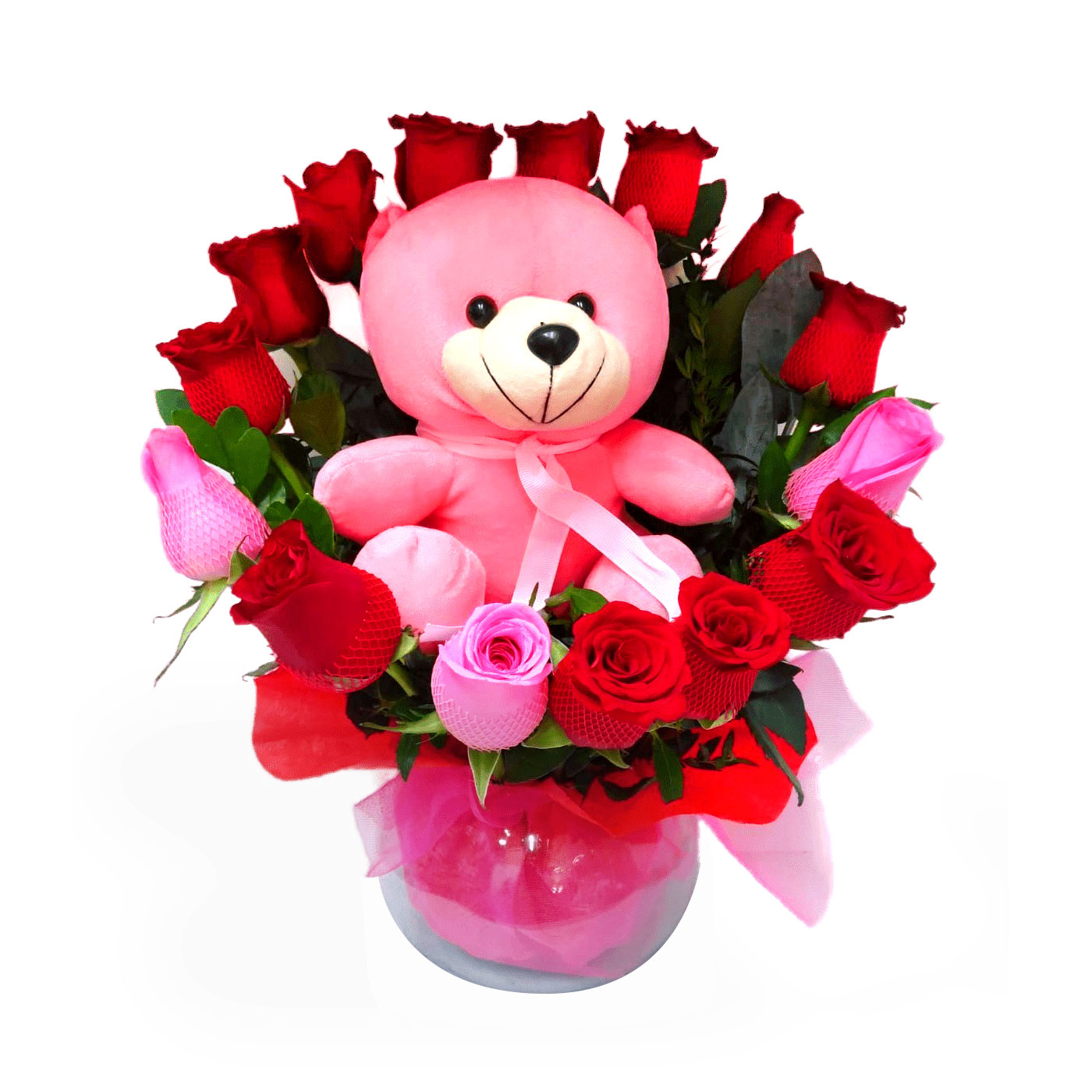 Caja con Rosas y globos para San Valentin - Tienda de Regalos El Salvador